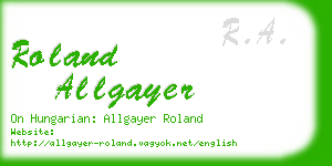 roland allgayer business card